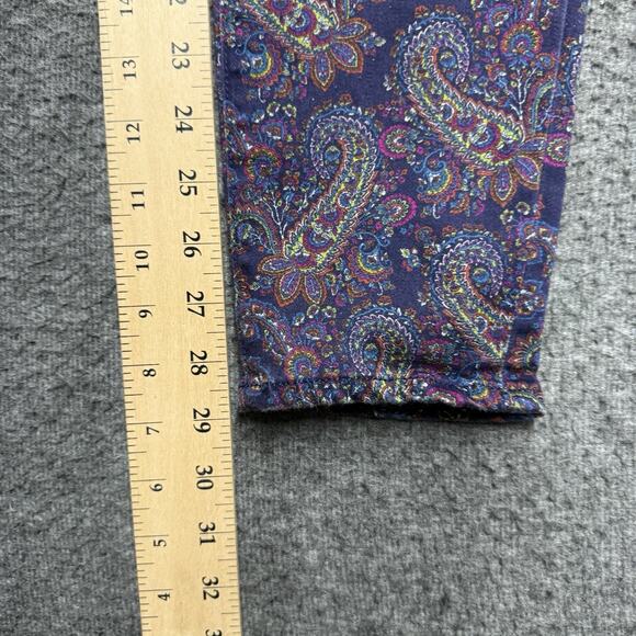 J Brand Eclipse Paisley Super Skinny Mid Rise Jeans Womens 31 Navy Stretch Pants - Picture 9 of 9
